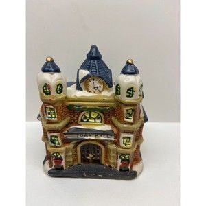 Vintage Ceramic Christmas Town Hall House Decorative Village